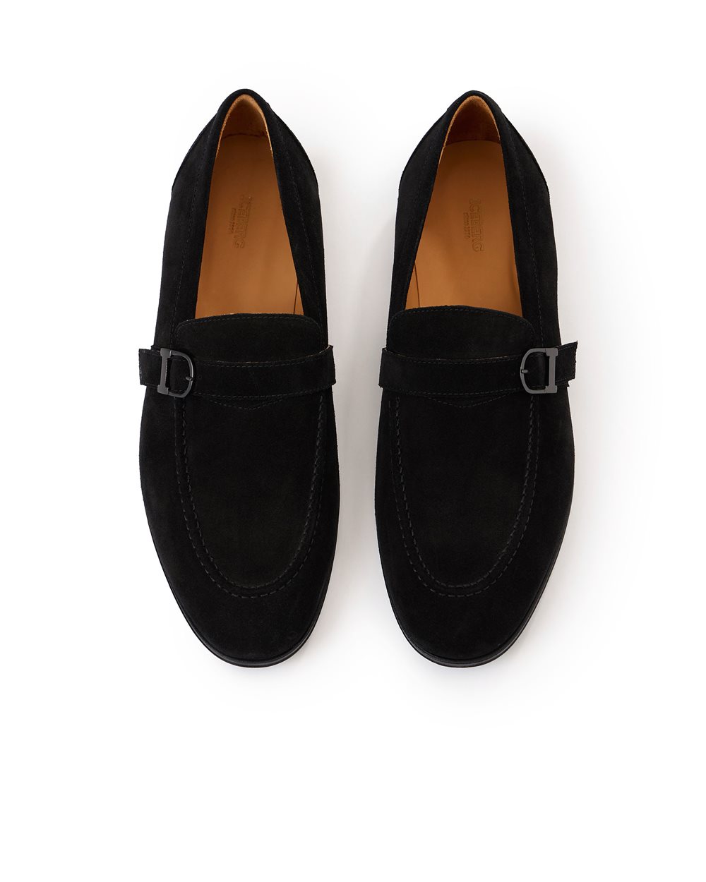 Mocassino nero in pelle di vitello con fascetta e fibbia laterale - Iceberg - Official Website