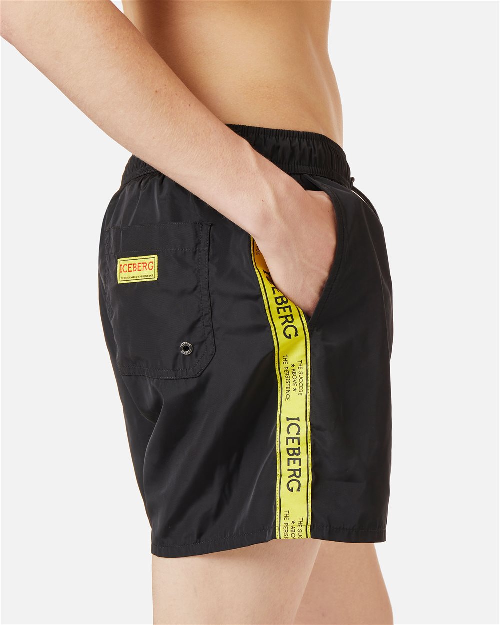 Black swim trunks with contrasting drawstring - Iceberg - Official Website