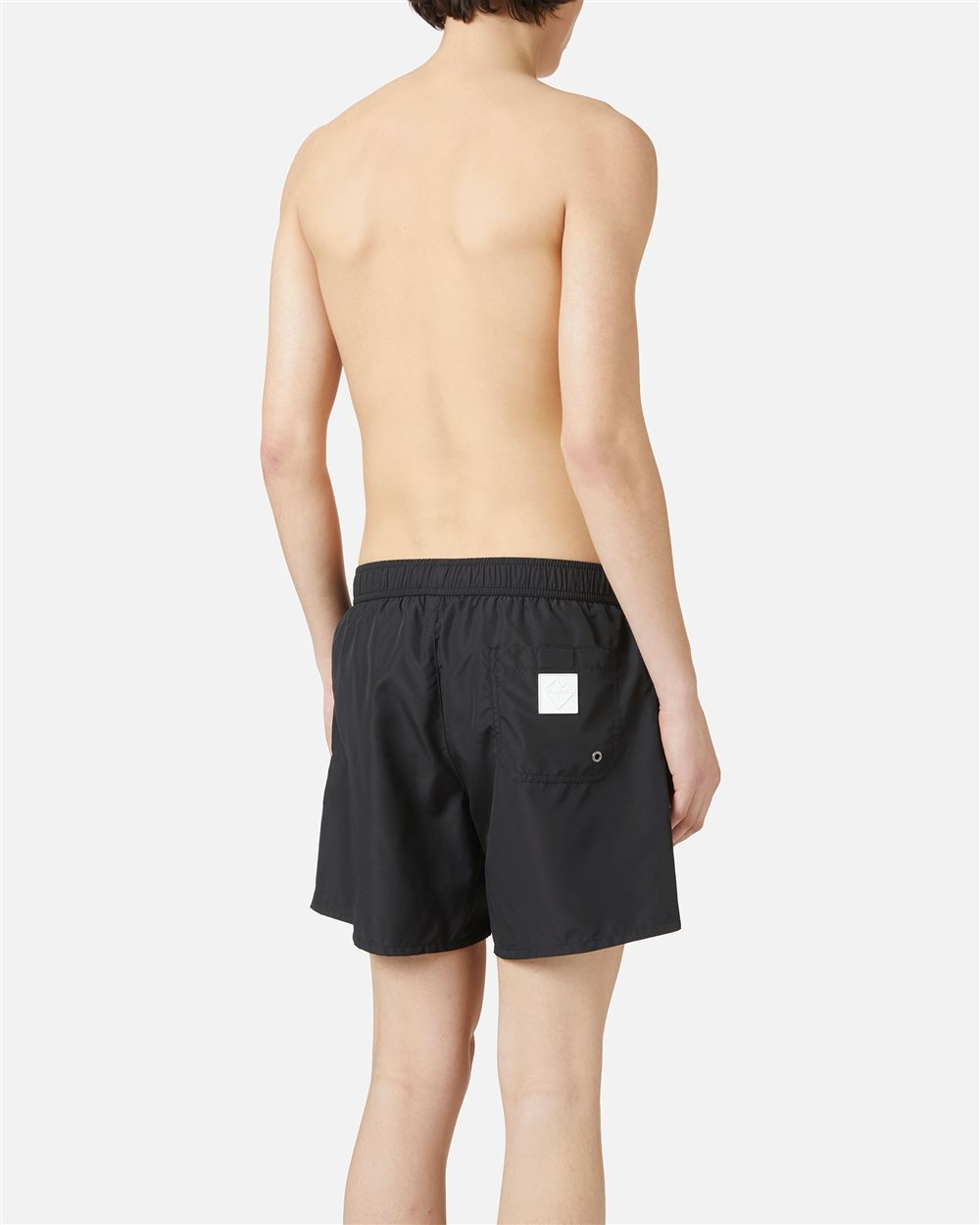 Black swim trunks with contrasting prints, writing and drawstring - Iceberg - Official Website