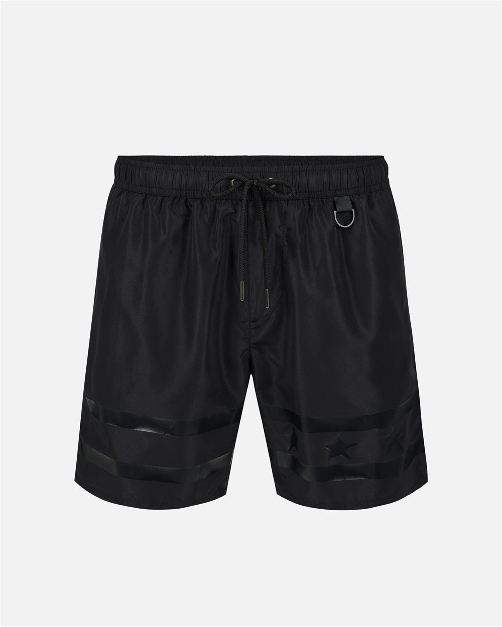 Black swim trunks with tone-on-tone rubber prints and drawstring - Iceberg - Official Website