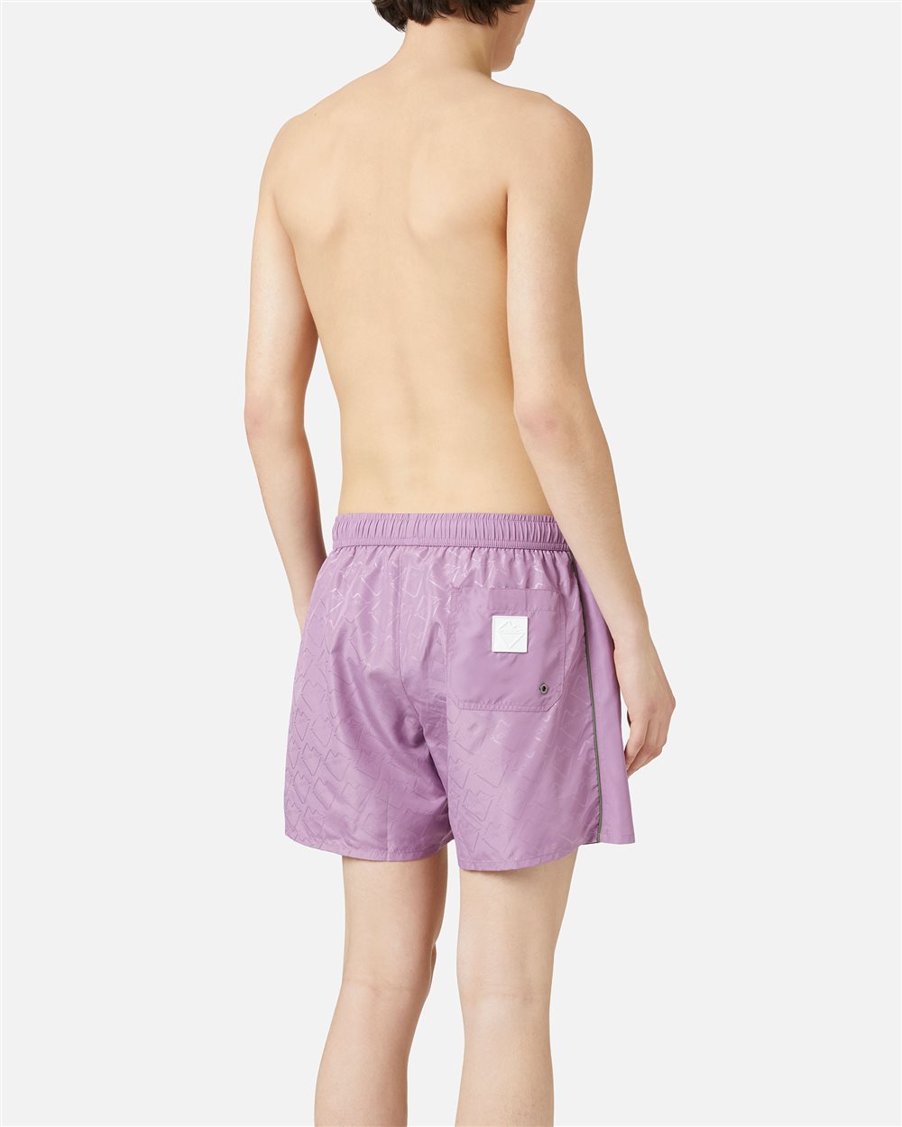 Purple swim trunks with tone-on-tone side bands and drawstring - Iceberg - Official Website
