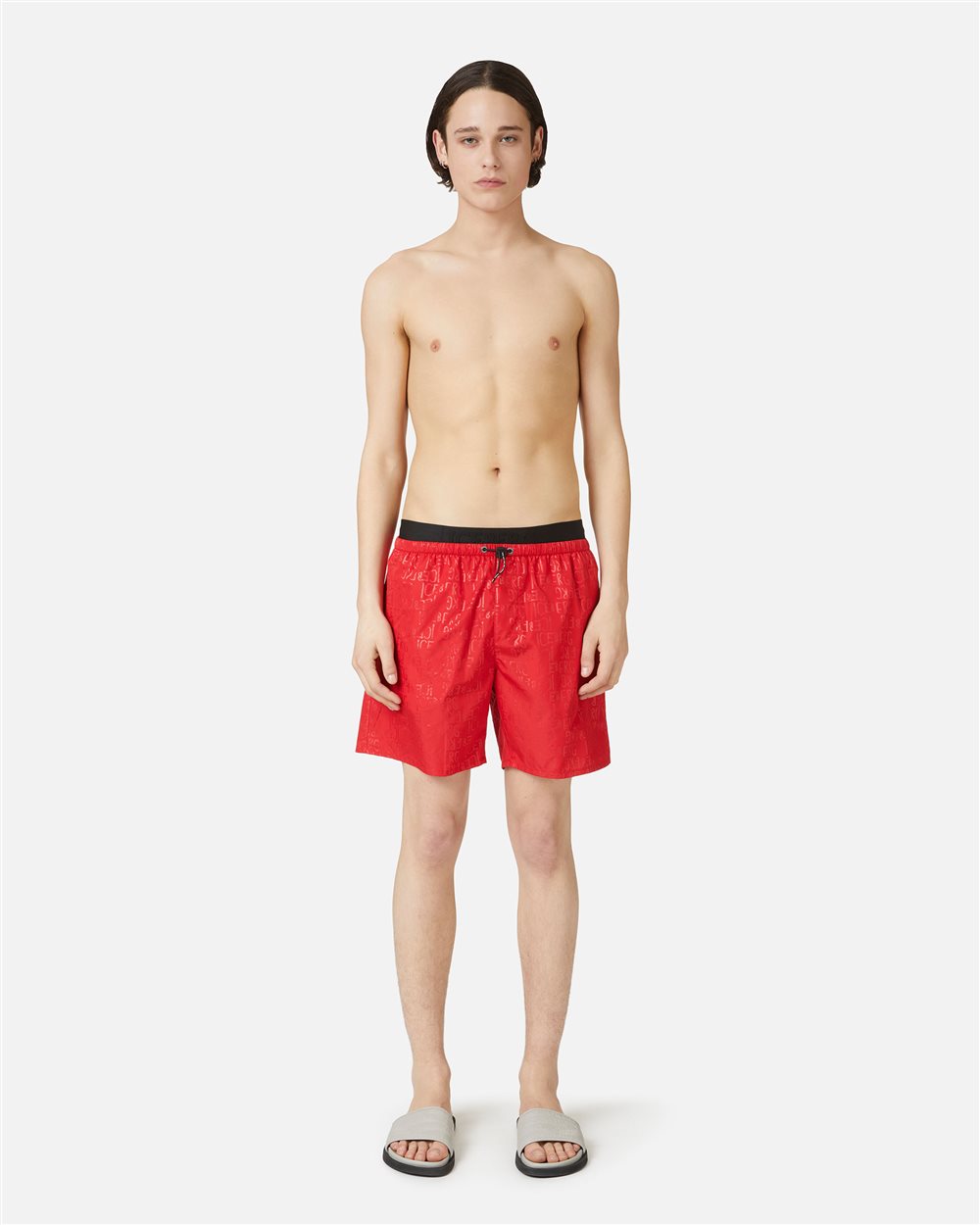 Rote Badehose mit Gummibund, Tunnelzug und Iceberg-Logo - Iceberg - Official Website