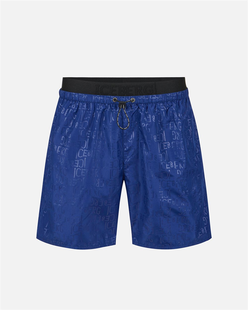 Blaue Badehose mit Gummibund, Tunnelzug und Iceberg-Logo - Iceberg - Official Website