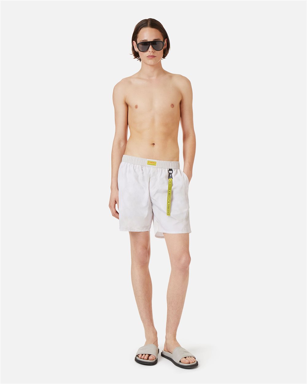 Coccio colored boxer shorts with elastic, drawstring and Iceberg logo - Iceberg - Official Website