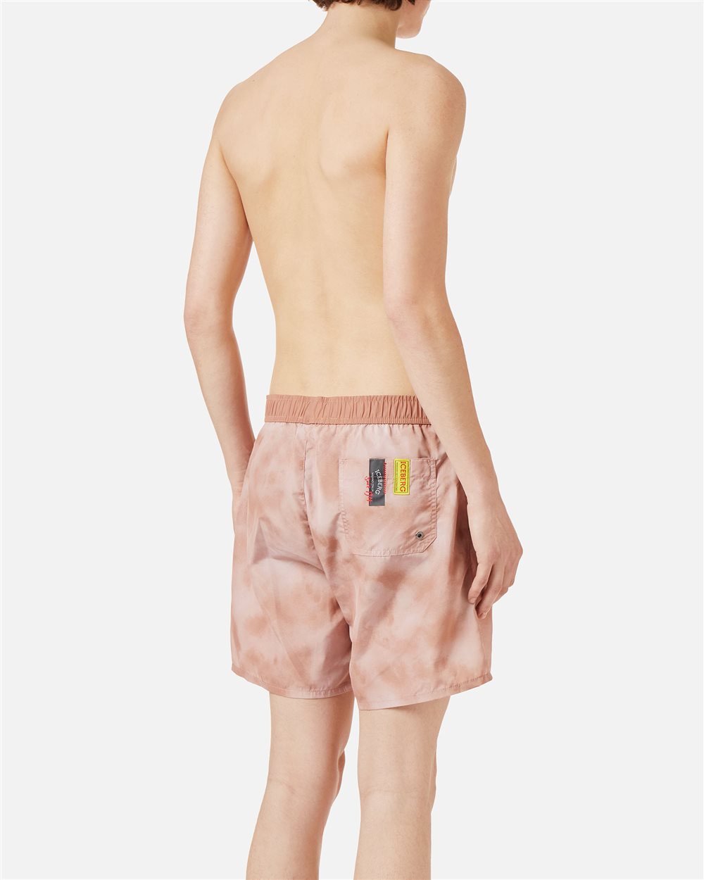 Powder pink boxer shorts with elastic, drawstring and Iceberg logo - Iceberg - Official Website