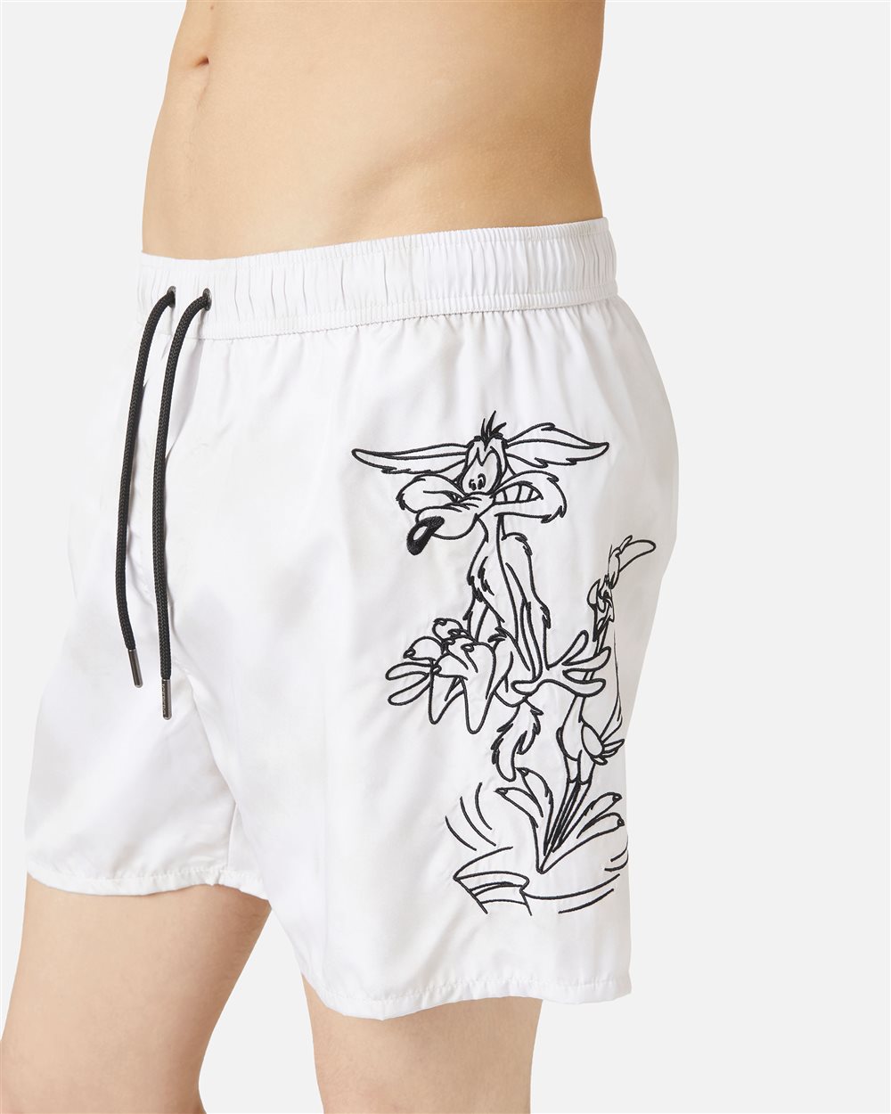 Grau-blaue Badehose mit Tunnelzug, Print auf dem linken Bein und Iceberg-Logo - Iceberg - Official Website