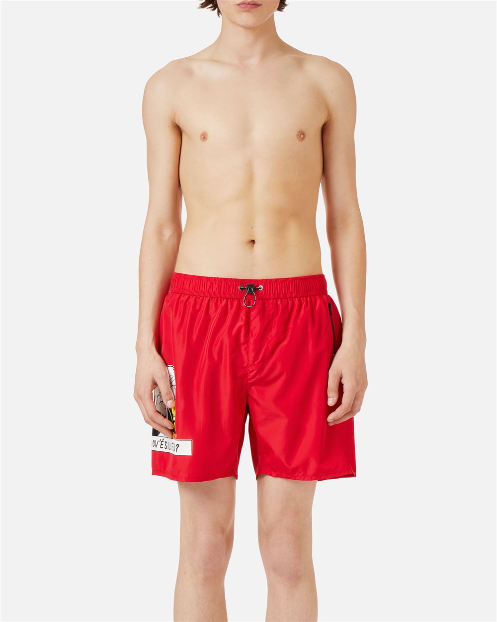 Red swim trunks with drawstring and Sylvester the Cat print - Iceberg - Official Website