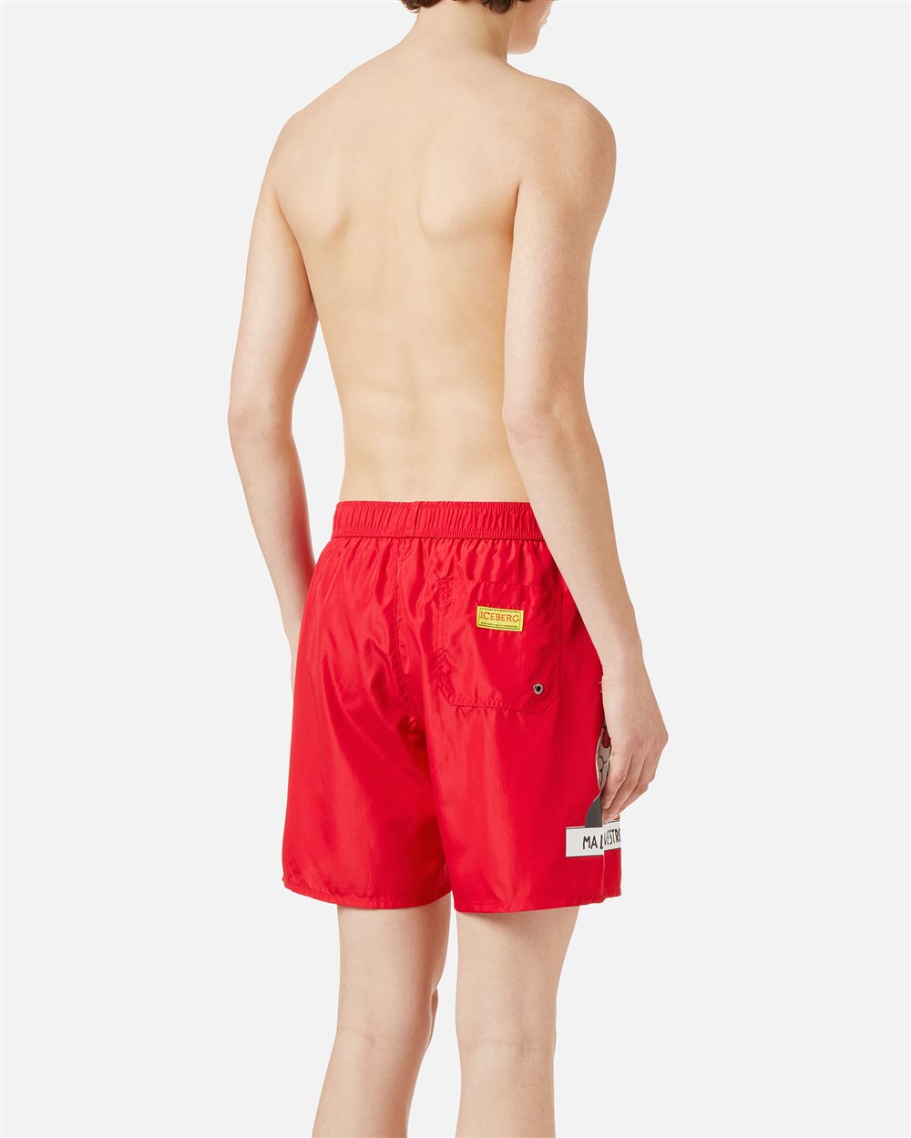 Red swim trunks with drawstring and Sylvester the Cat print - Iceberg - Official Website