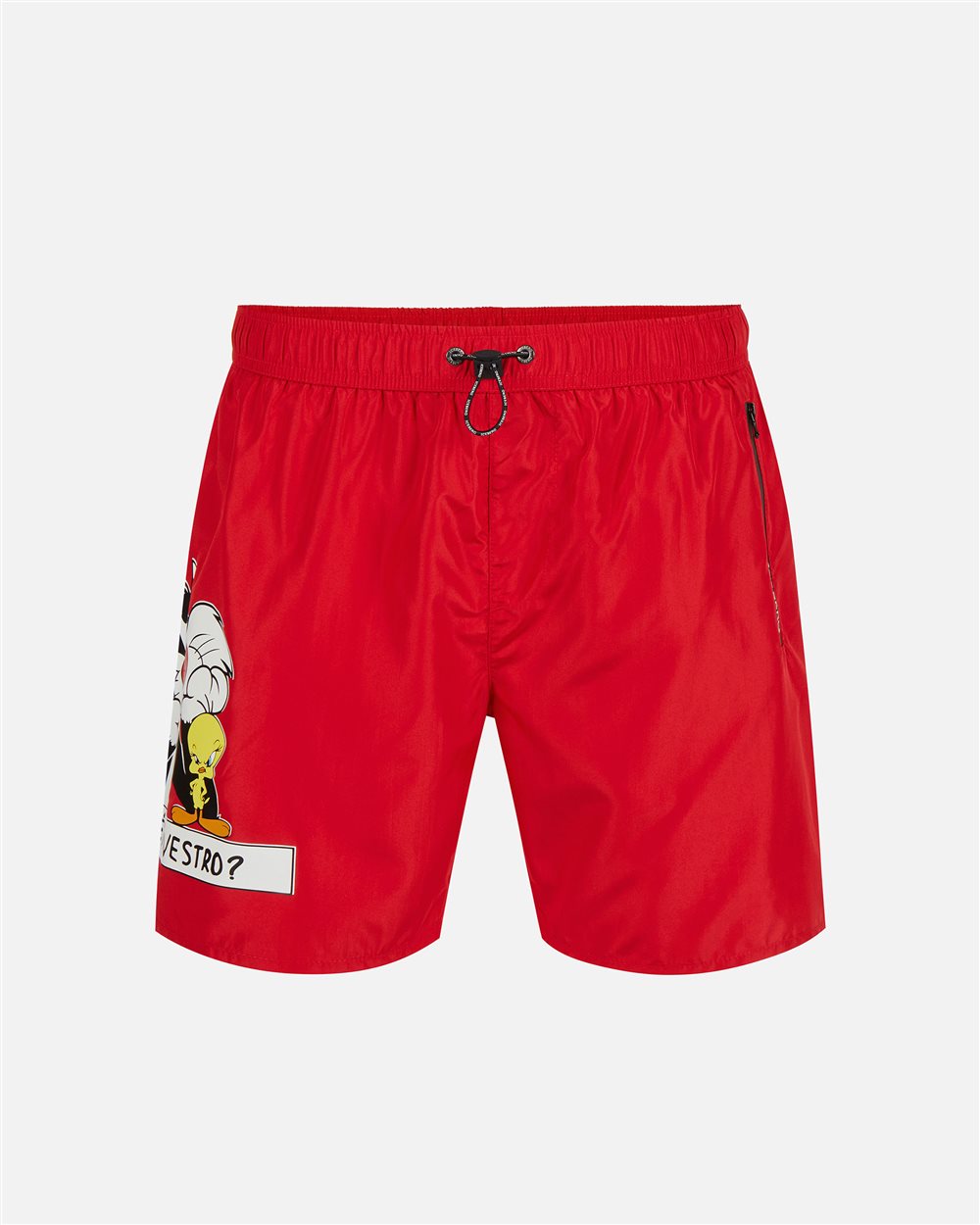 Red swim trunks with drawstring and Sylvester the Cat print - Iceberg - Official Website