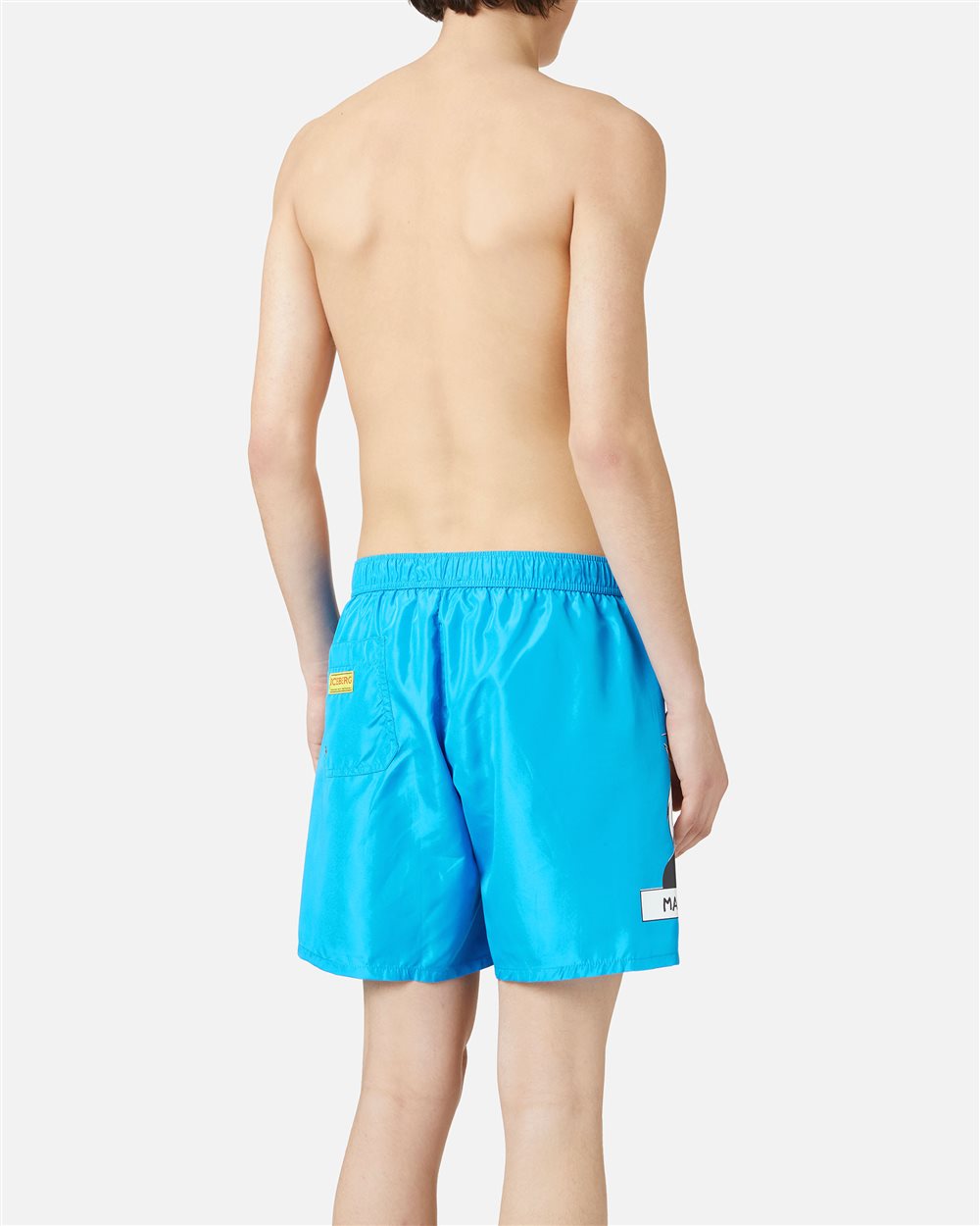 Boxer mare turchese con coulisse, stampa e logo Iceberg - Iceberg - Official Website