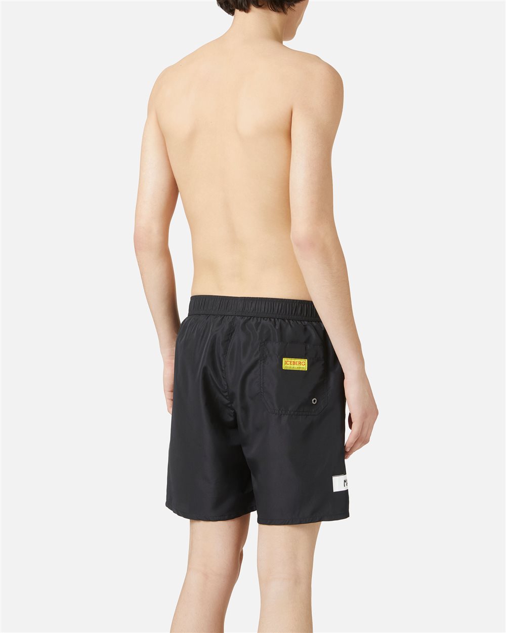 Boxer mare nero con coulisse, stampa e logo Iceberg - Iceberg - Official Website