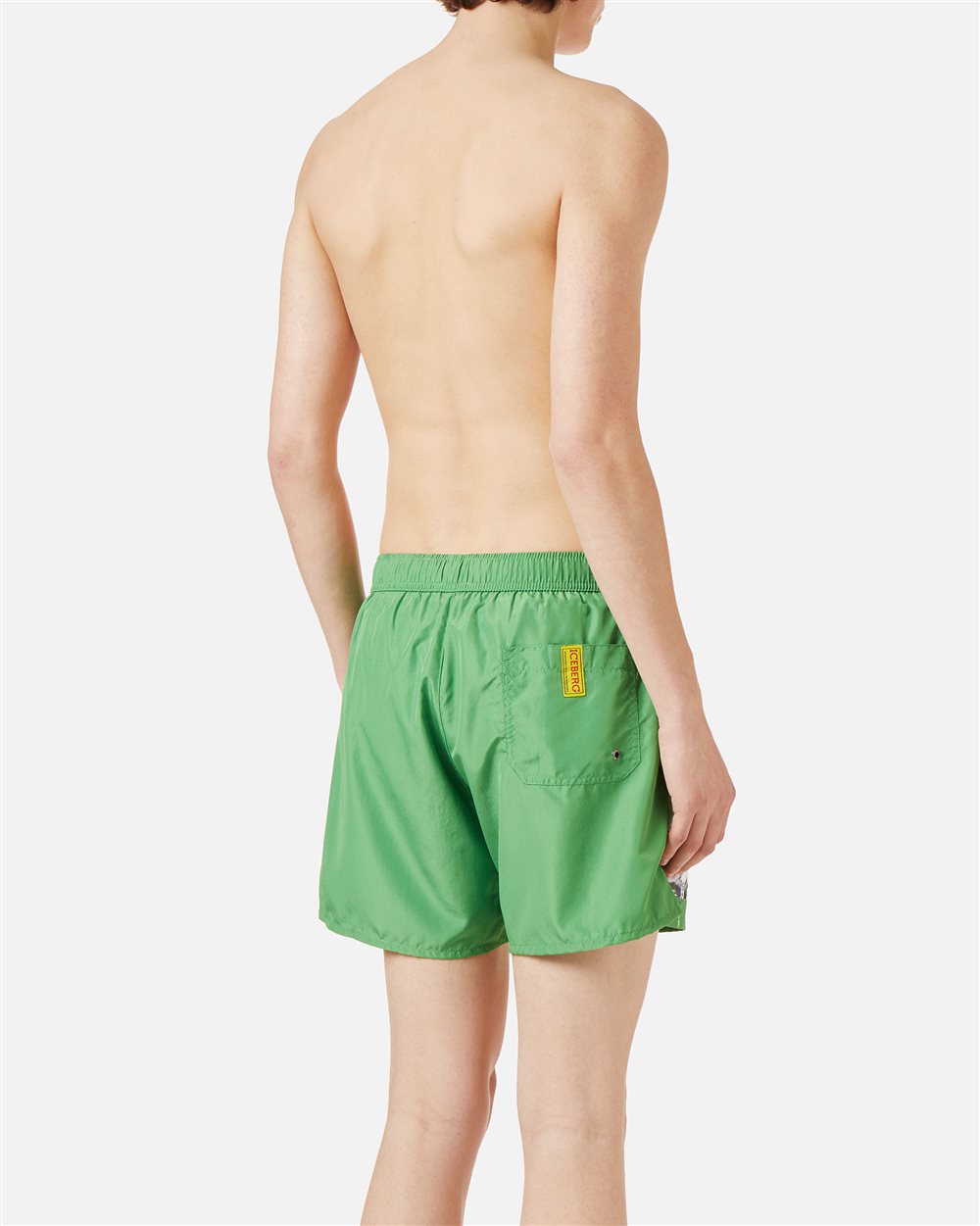 Green swim trunks with Tom print and adjustable drawstring - Iceberg - Official Website