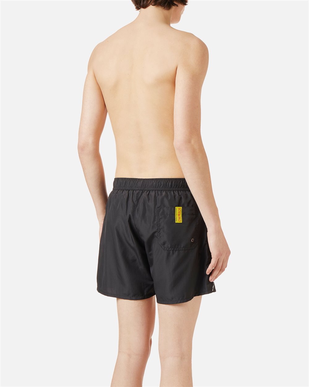 Black swim trunks with Tom print and adjustable drawstring - Iceberg - Official Website