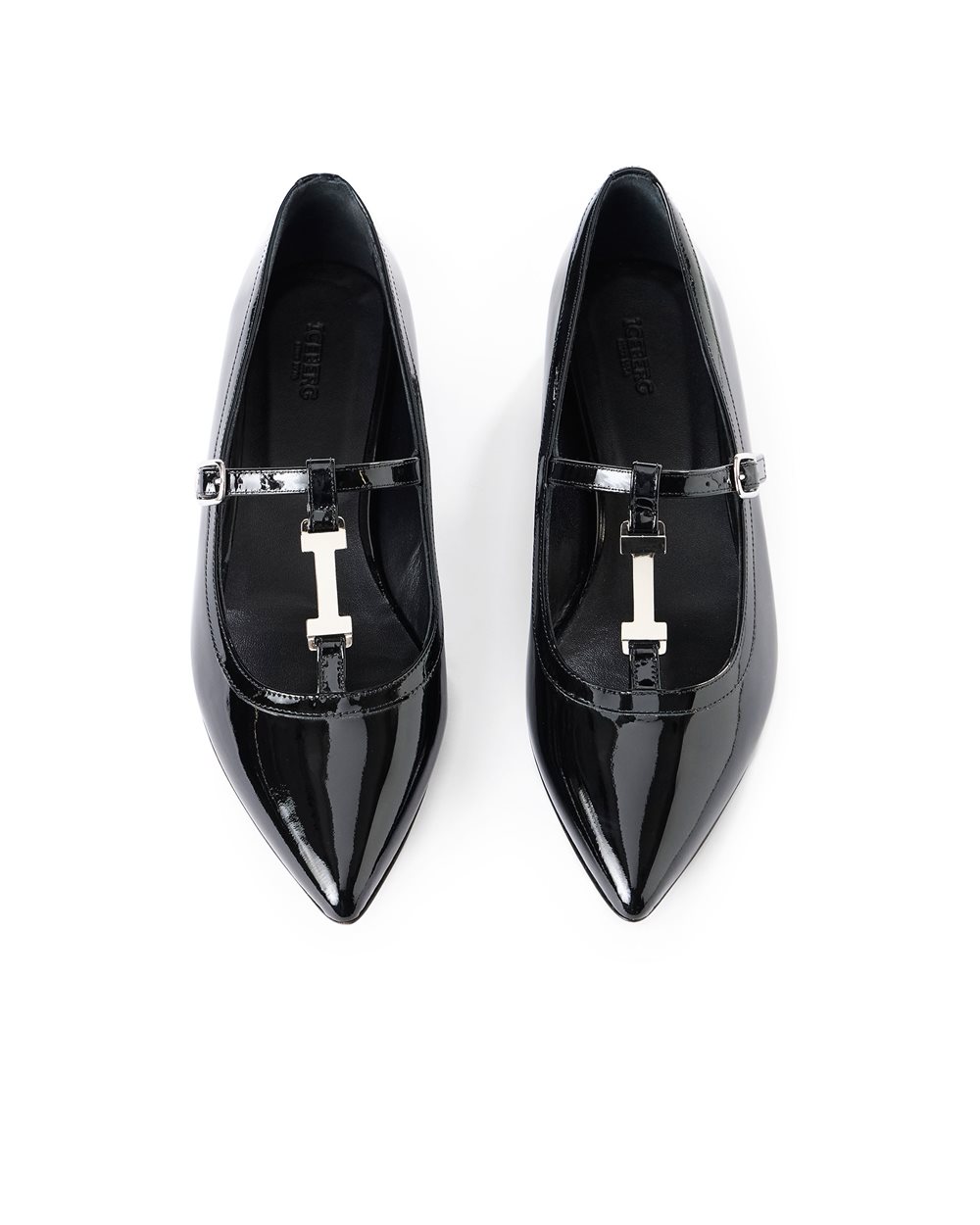 Pointed ballerinas in black patent leather with Iceberg detail - Iceberg - Official Website