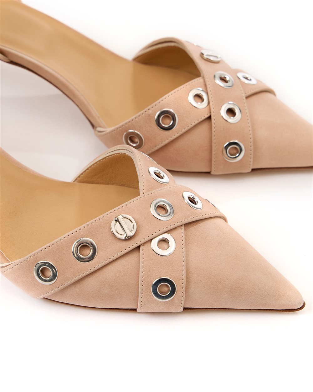 Blush kitten heel sling back with stud details - Iceberg - Official Website