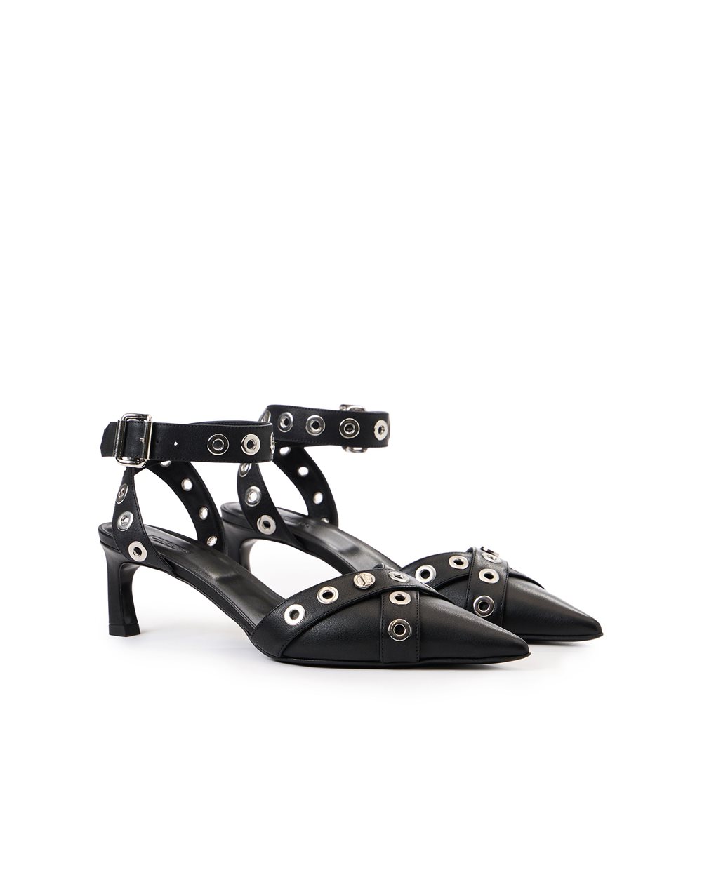 Black kitten heel sling back with stud details - Iceberg - Official Website