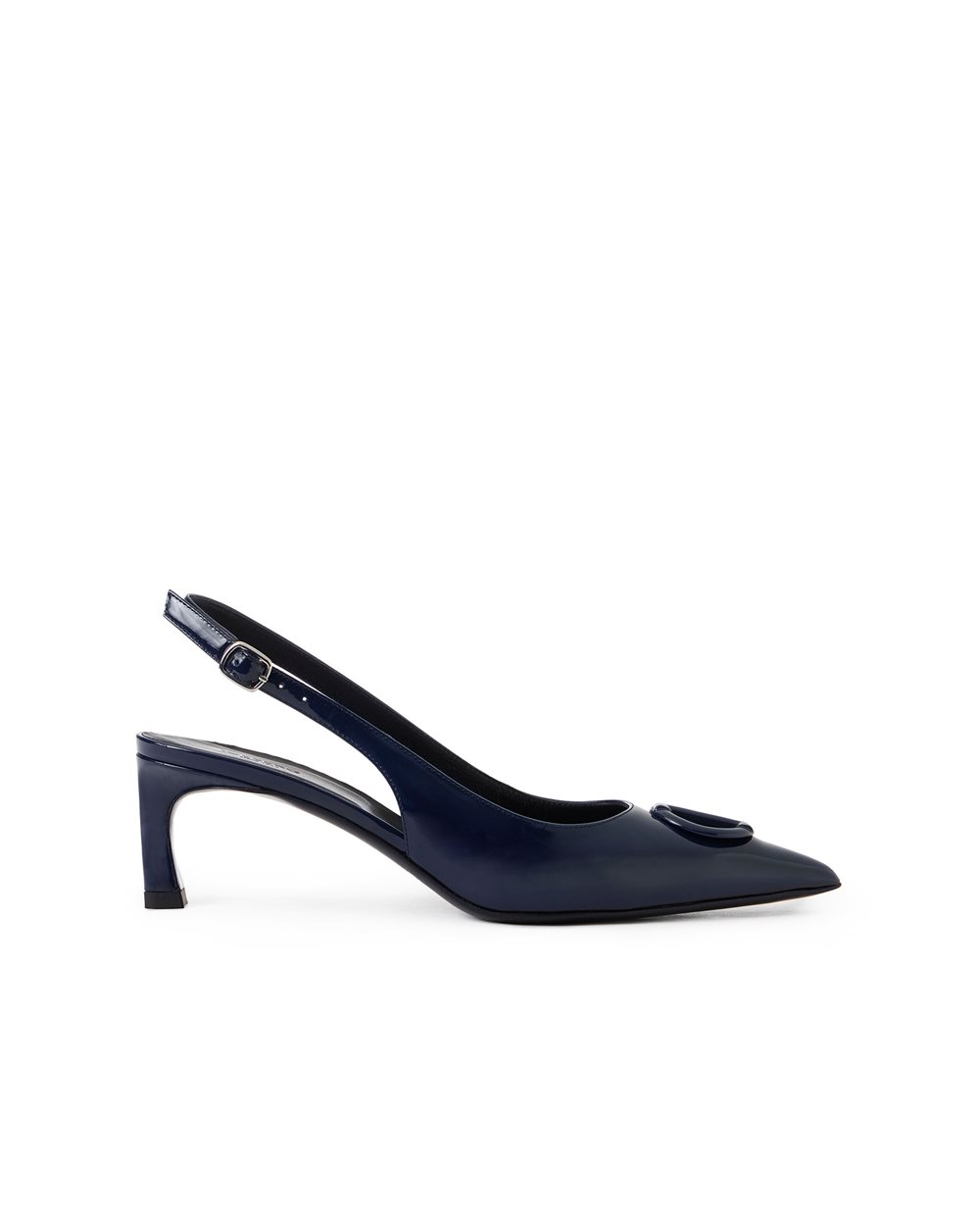 Blue patent leather pointed toe slingbacks with Iceberg monogram - Iceberg - Official Website