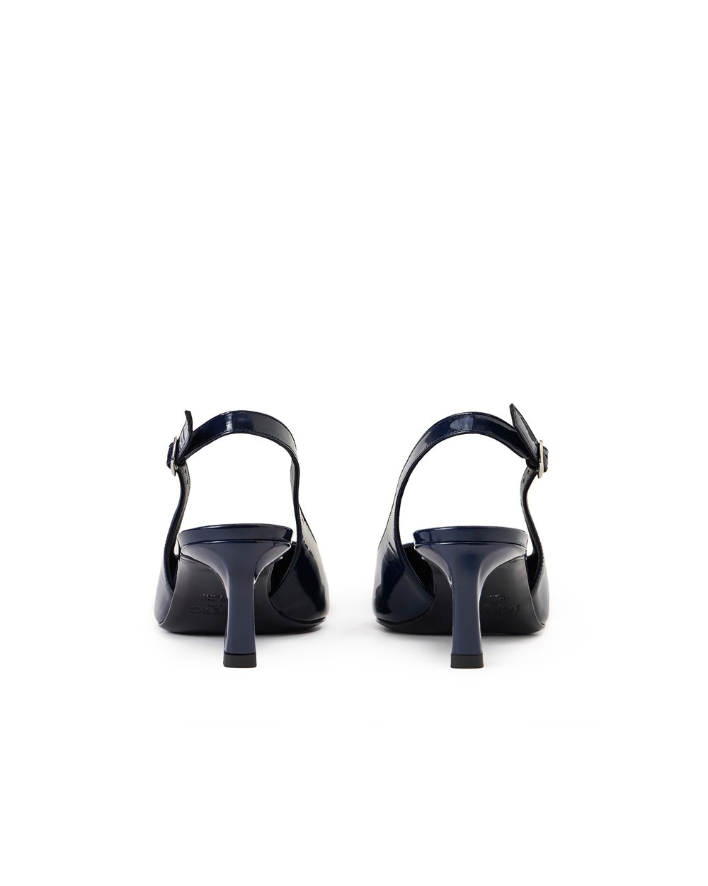 Blue patent leather pointed toe slingbacks with Iceberg monogram - Iceberg - Official Website