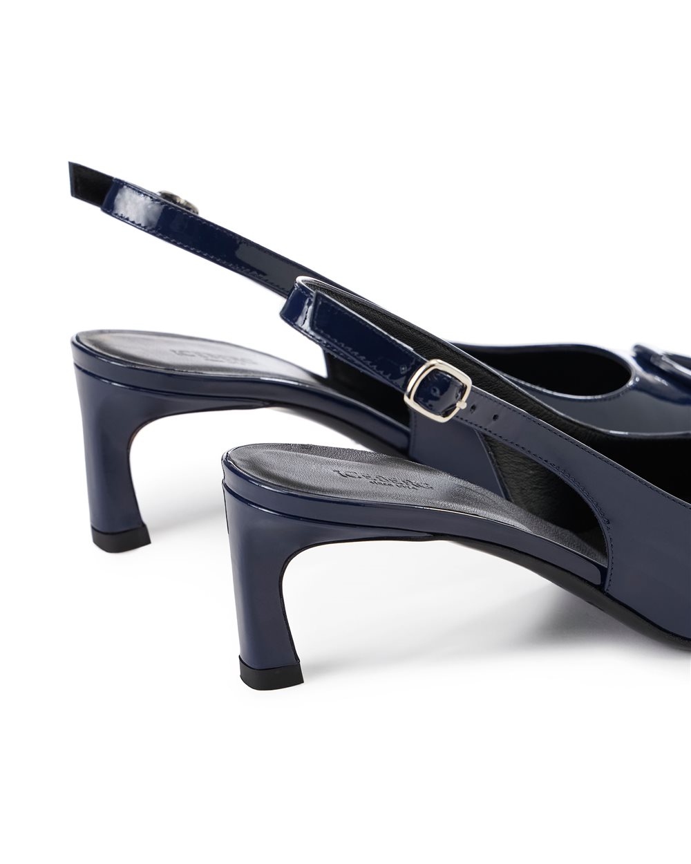 Blue patent leather pointed toe slingbacks with Iceberg monogram - Iceberg - Official Website