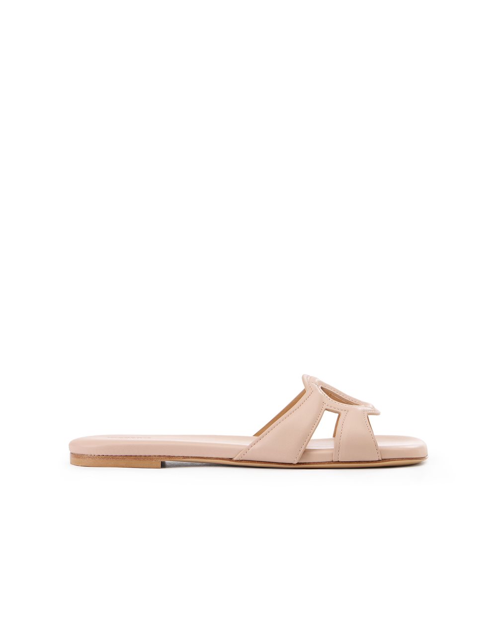 Blush leather low sandals with Iceberg monogram strap - Iceberg - Official Website