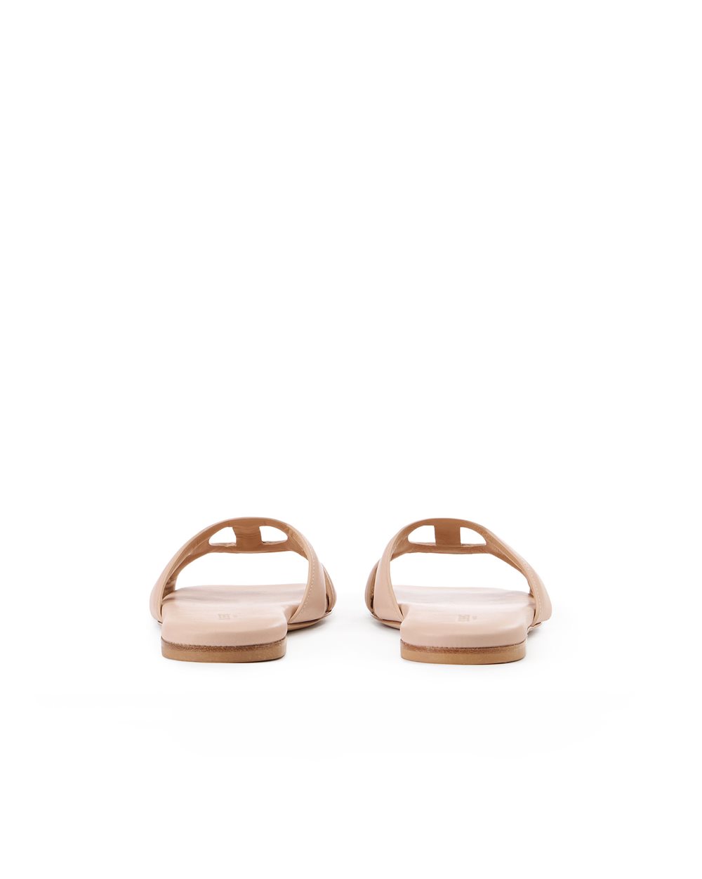 Blush leather low sandals with Iceberg monogram strap - Iceberg - Official Website