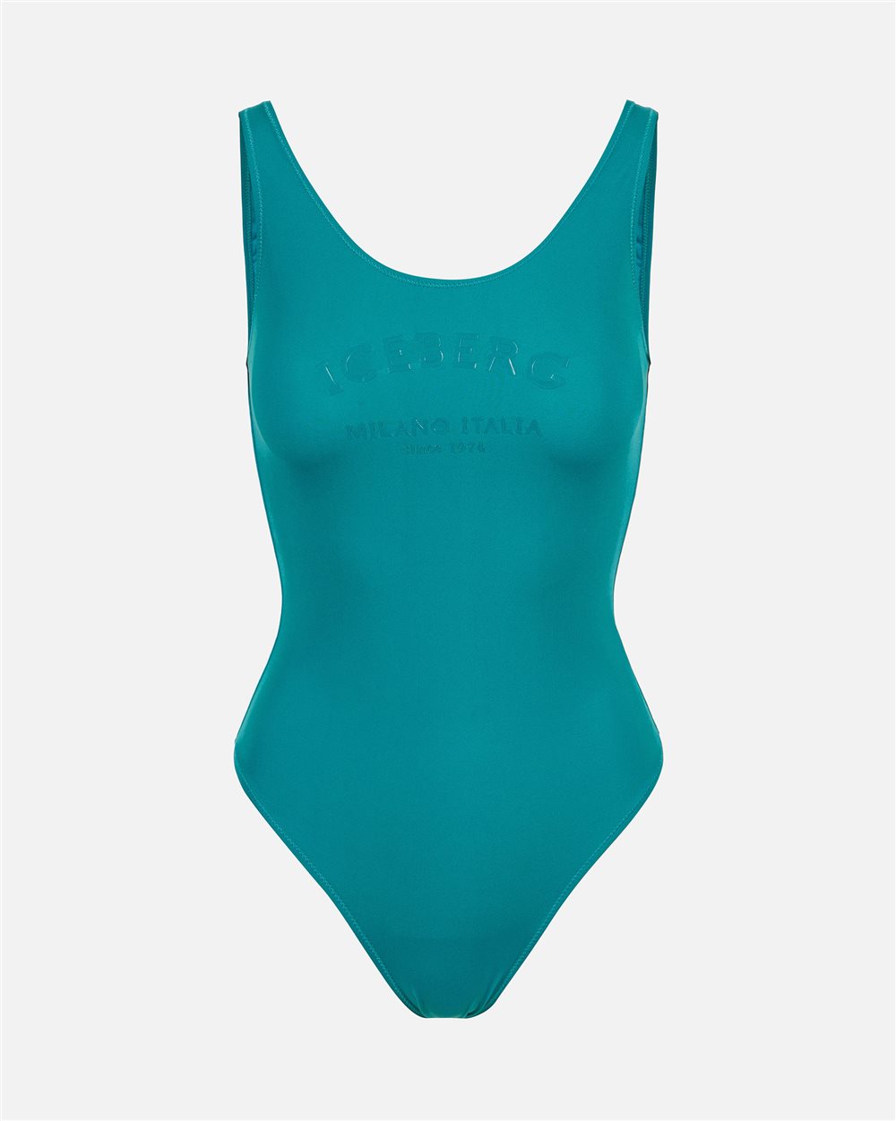 Cobalt one-piece Olympic-style swimsuit with tone-on-tone Iceberg logo - Iceberg - Official Website