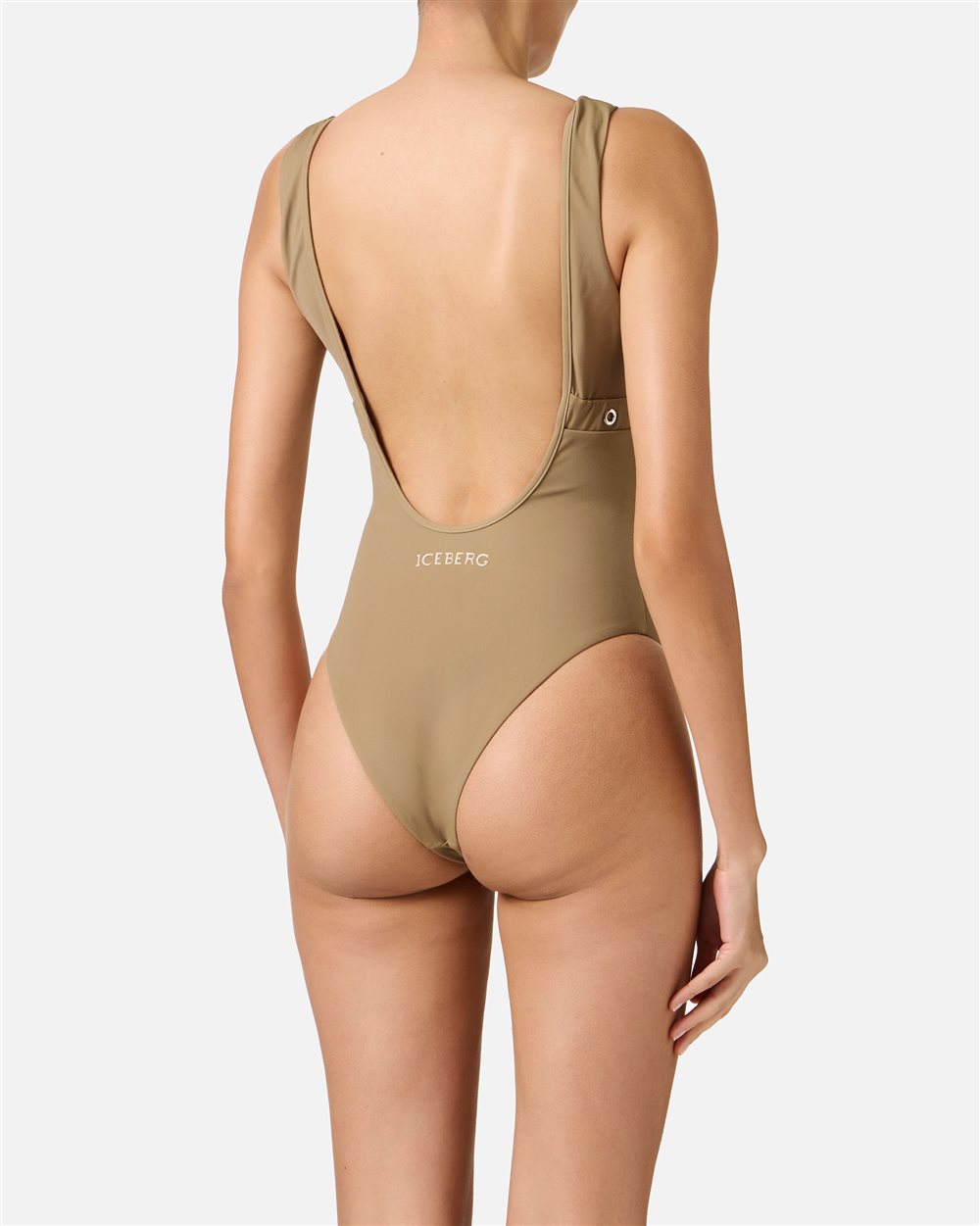 Mud-colored one-piece with metal studs under the bust - Iceberg - Official Website