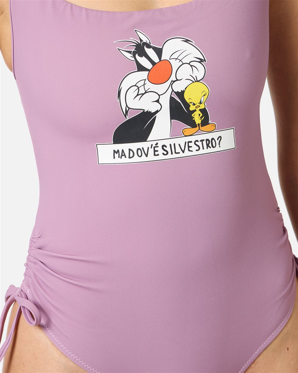 Purple one-piece with Looney Tunes print on the chest - Iceberg - Official Website