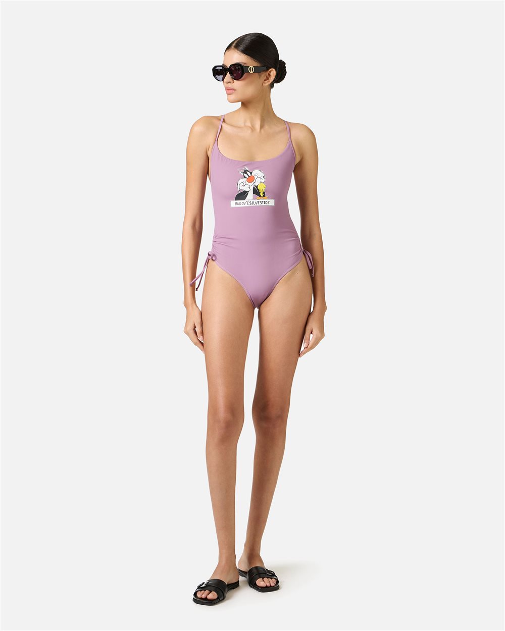 Purple one-piece with Looney Tunes print on the chest - Iceberg - Official Website