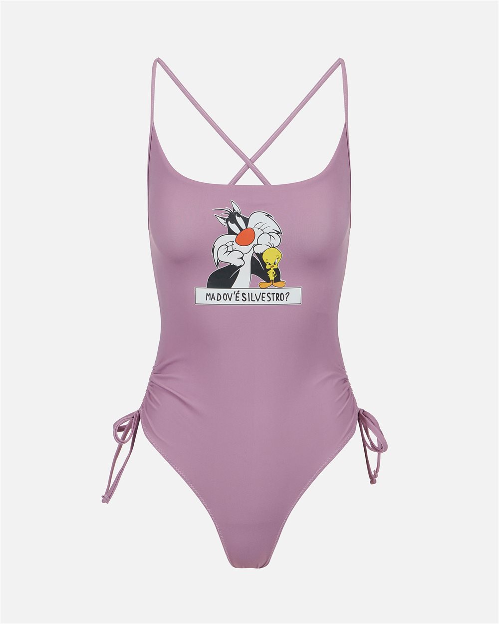 Purple one-piece with Looney Tunes print on the chest - Iceberg - Official Website
