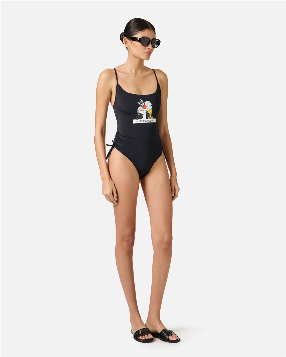 Costume intero nero con stampa Looney Tunes sul petto - Iceberg - Official Website