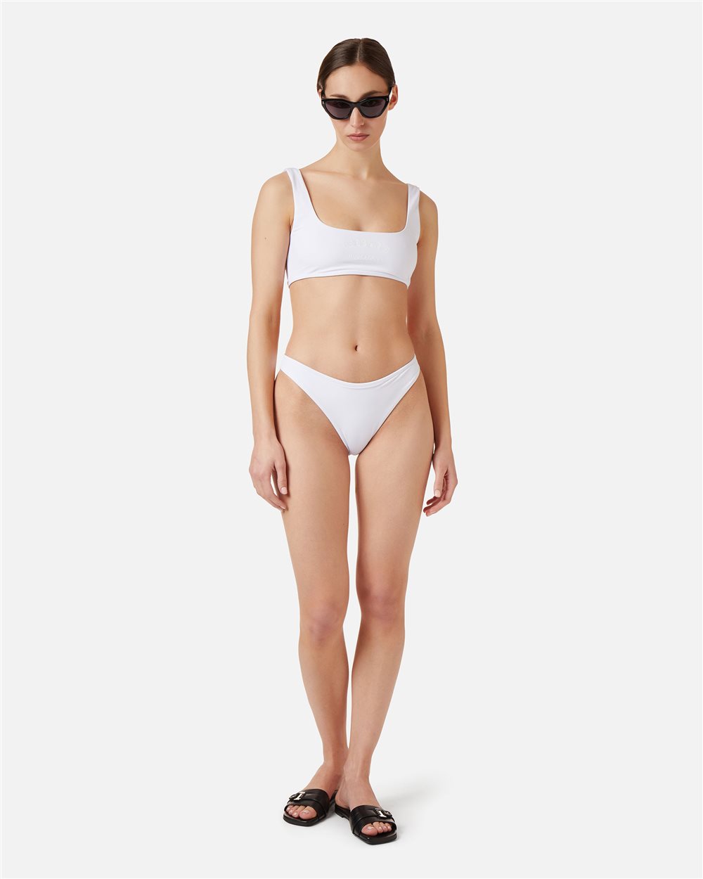 White swim top with tone-on-tone Iceberg logo on the front - Iceberg - Official Website