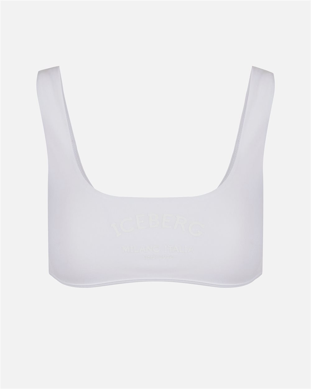 White swim top with tone-on-tone Iceberg logo on the front - Iceberg - Official Website