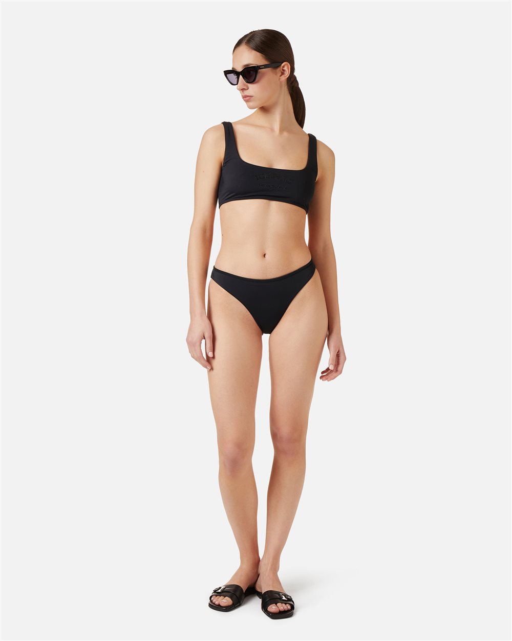 Black swim top with tone-on-tone Iceberg logo on the front - Iceberg - Official Website