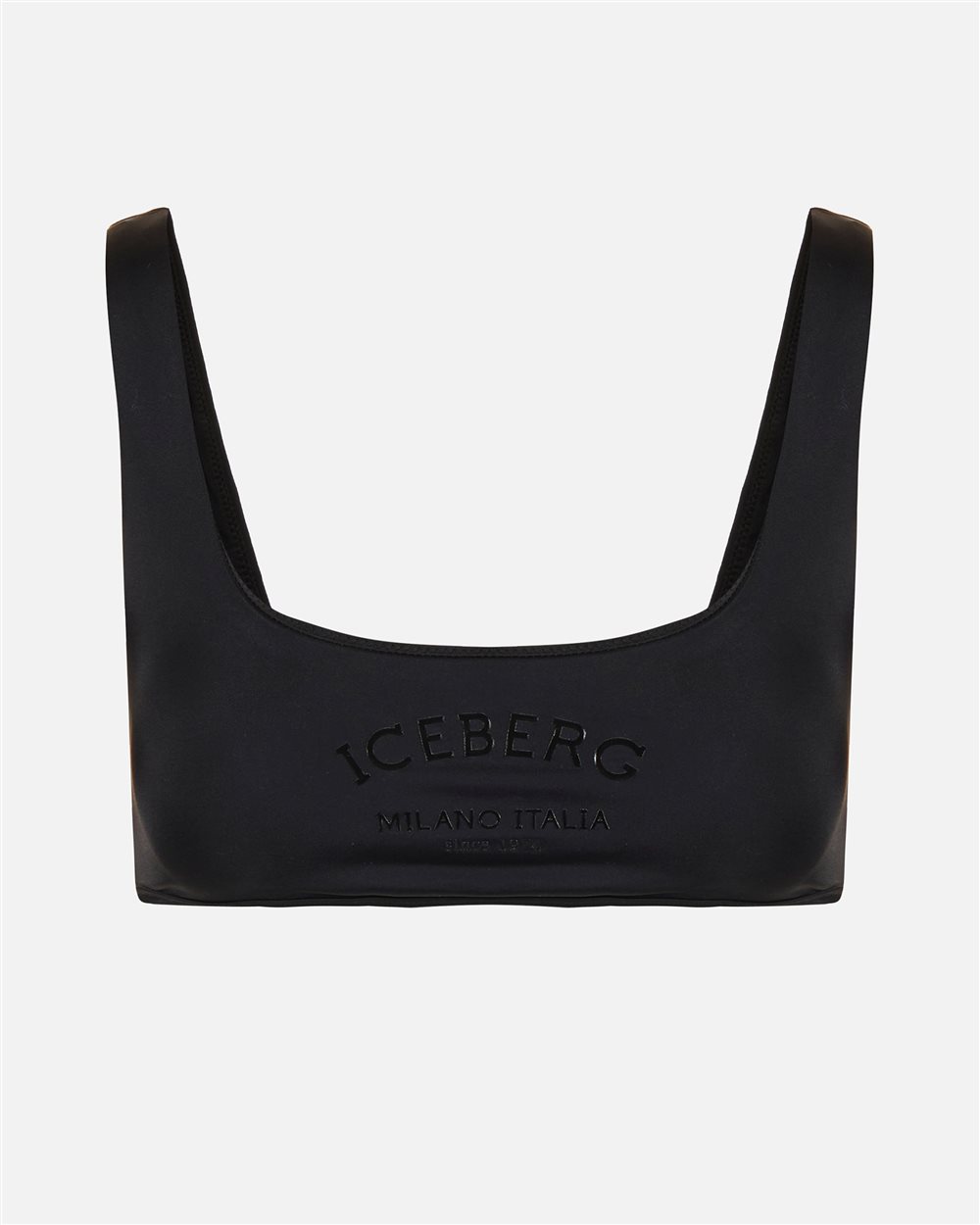 Black swim top with tone-on-tone Iceberg logo on the front - Iceberg - Official Website