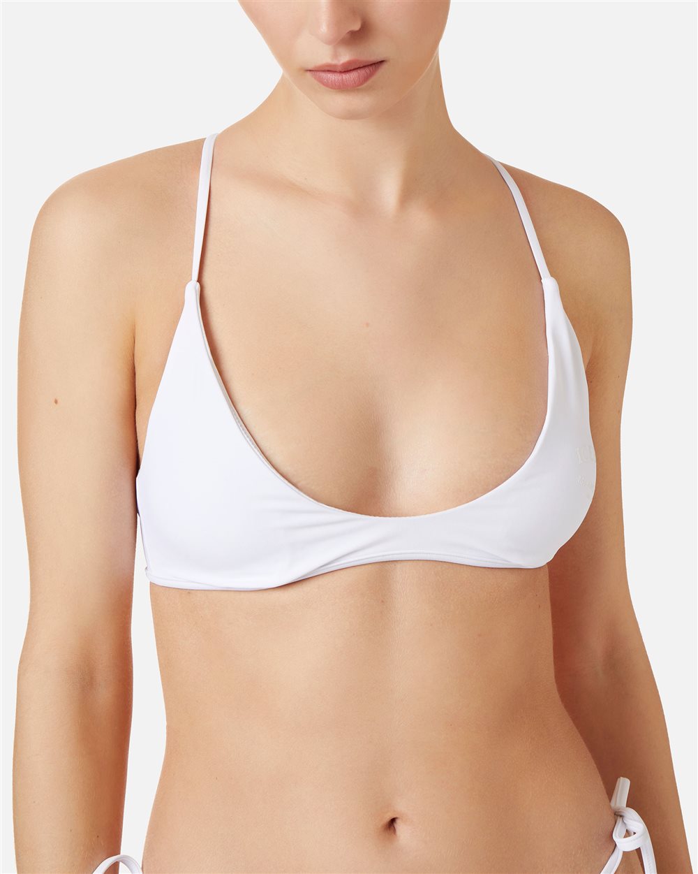 White swim top with thin crossed straps on the back - Iceberg - Official Website
