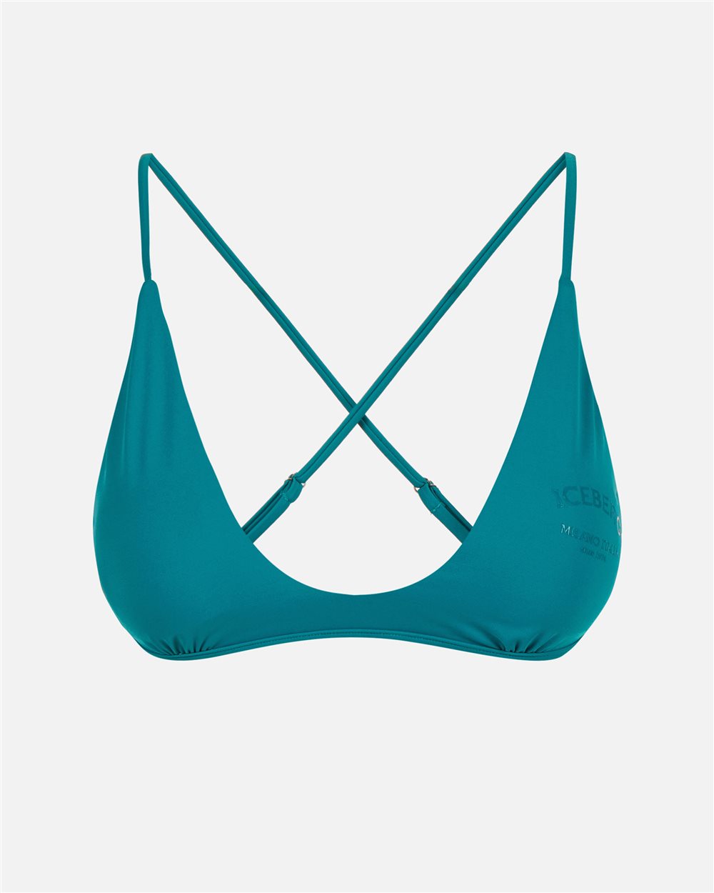 Lake green beach top with thin crossed straps on the back - Iceberg - Official Website