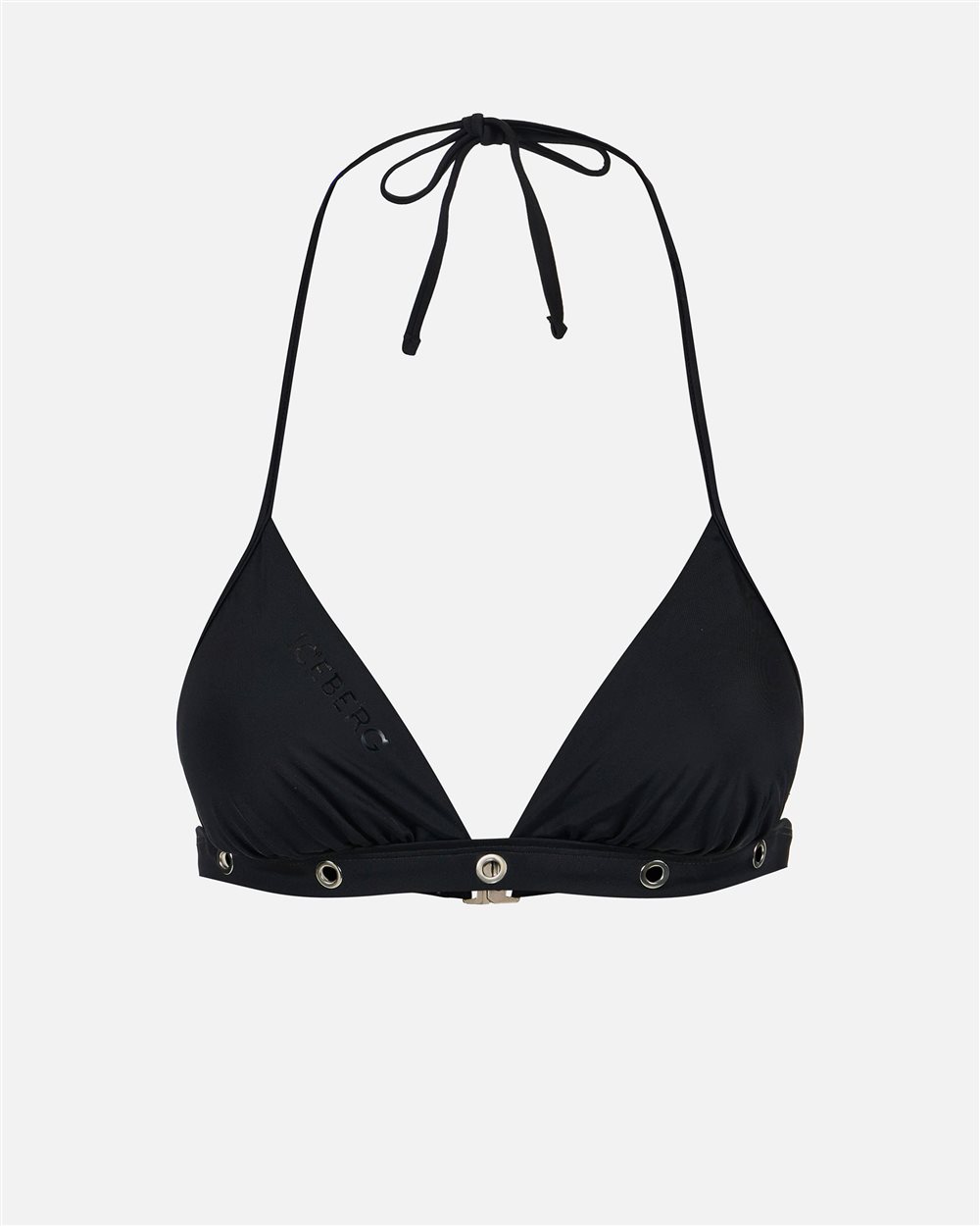 Top nero per costume a triangolo con borchie metalliche sotto al seno - Iceberg - Official Website
