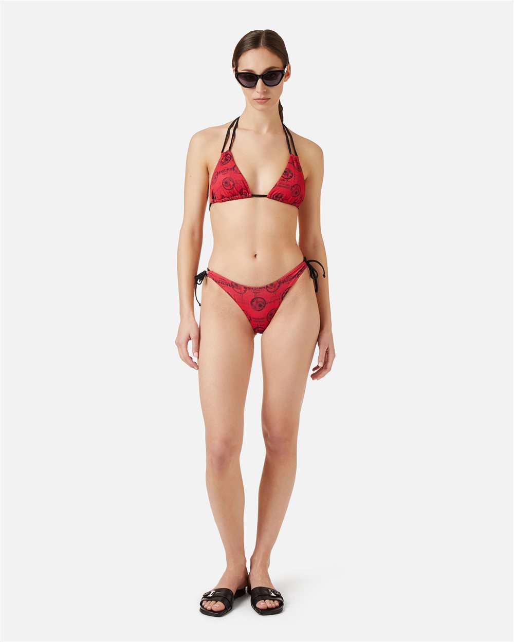 Top rosso per costume a triangolo con stampe allover - Iceberg - Official Website
