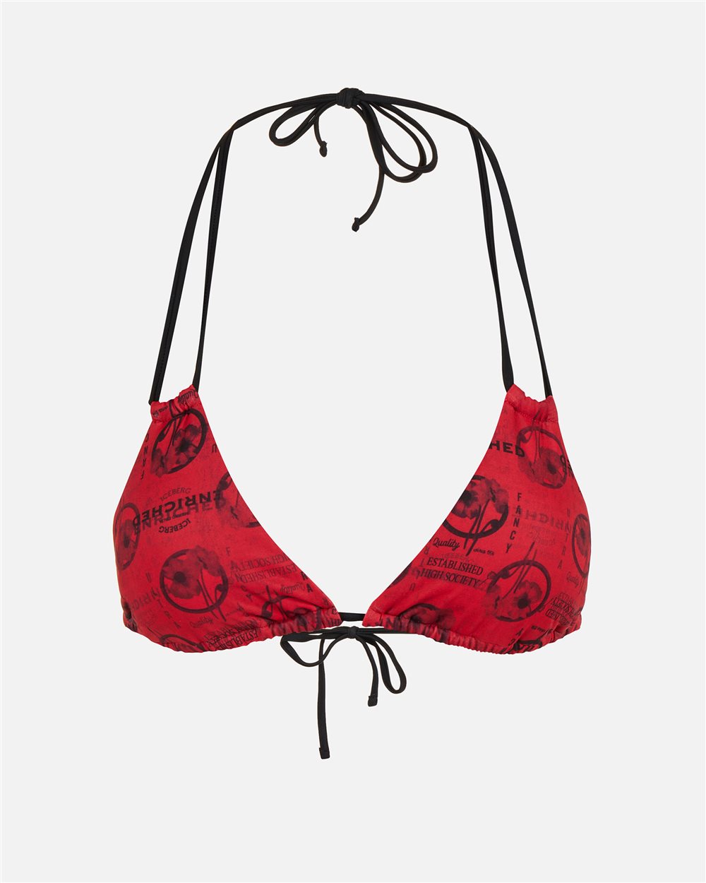 Top rosso per costume a triangolo con stampe allover - Iceberg - Official Website