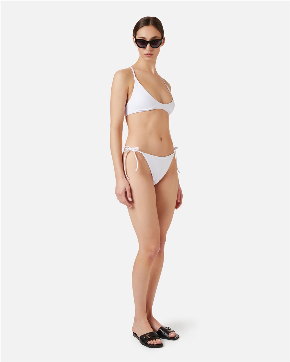 White Swim Briefs with Adjustable Side Ties - Iceberg - Official Website