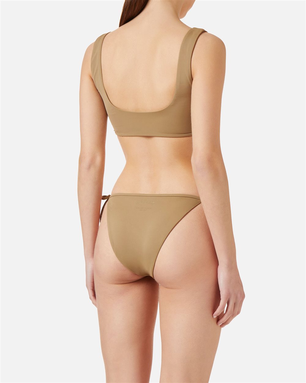 Mud-colored swim briefs with adjustable ties on the sides - Iceberg - Official Website