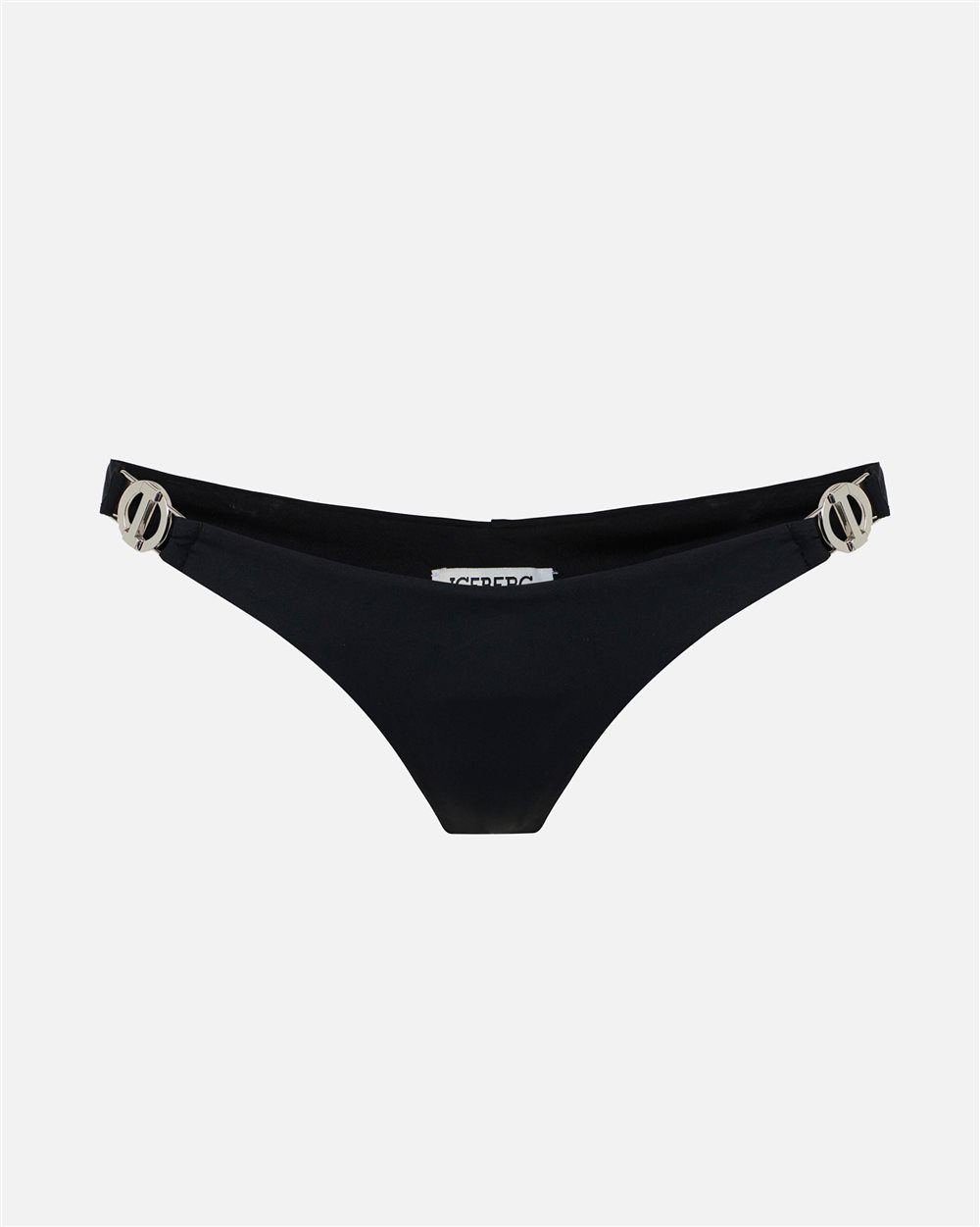 Slip neri con cucitura goffrata sul retro e anello in metallo sui fianchi - Iceberg - Official Website