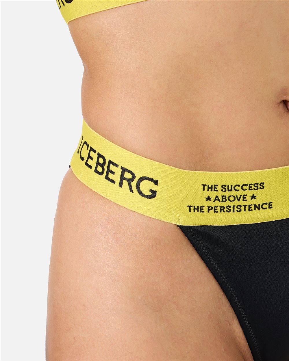 Black high-leg briefs with elastic waistband and contrasting Iceberg logo - Iceberg - Official Website