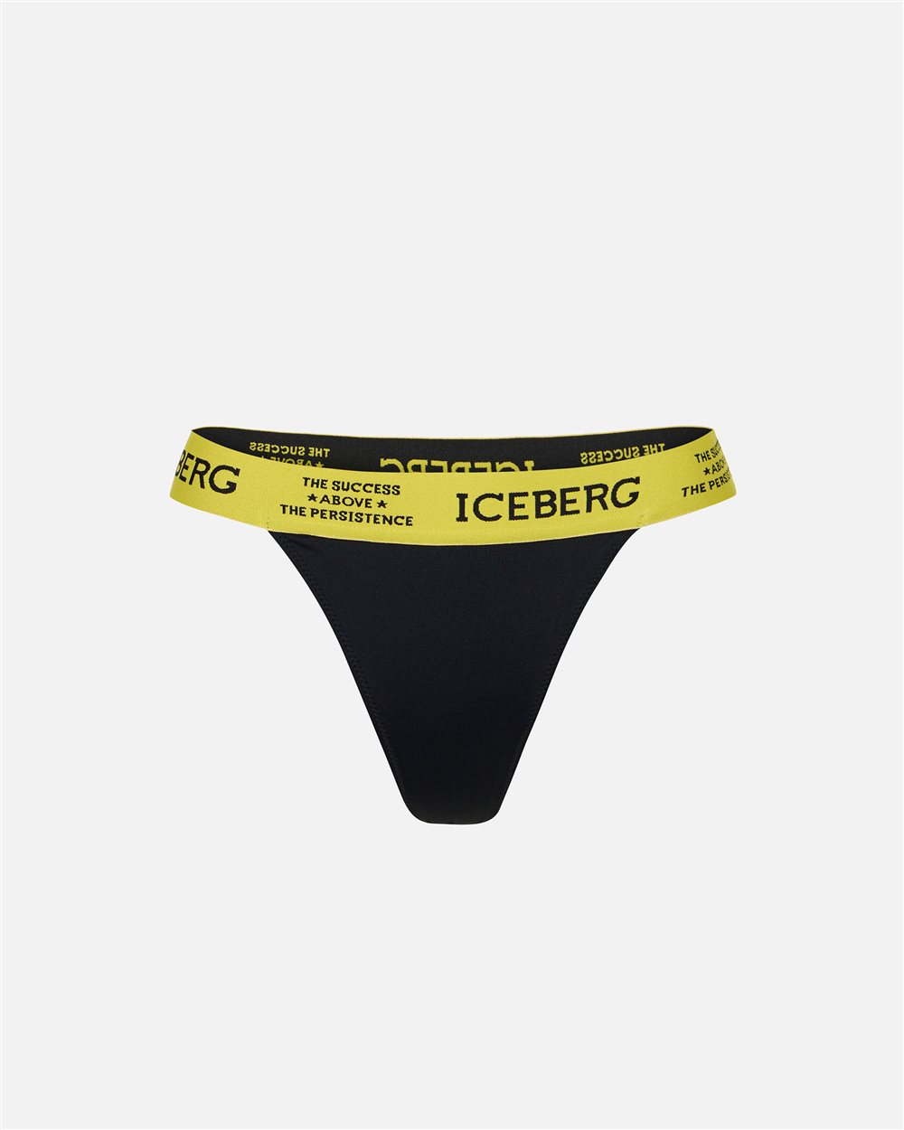 Black high-leg briefs with elastic waistband and contrasting Iceberg logo - Iceberg - Official Website