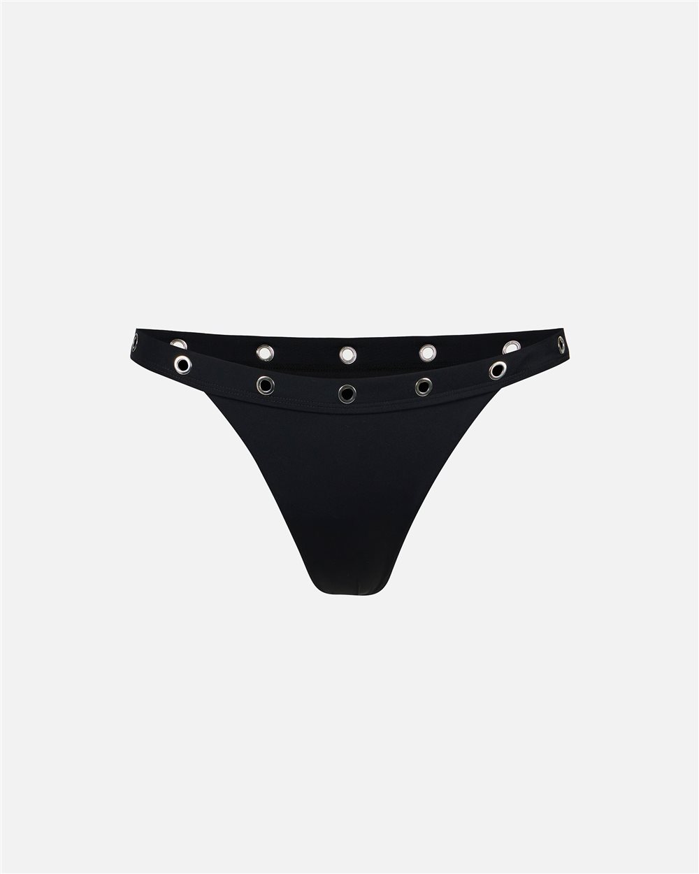 Slip nero sgambato con borchiette in metallo in vita - Iceberg - Official Website