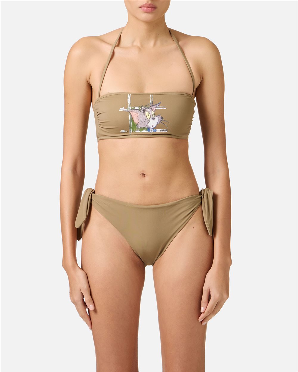 Slip color fango per costume da bagno con laccetti laterali - Iceberg - Official Website