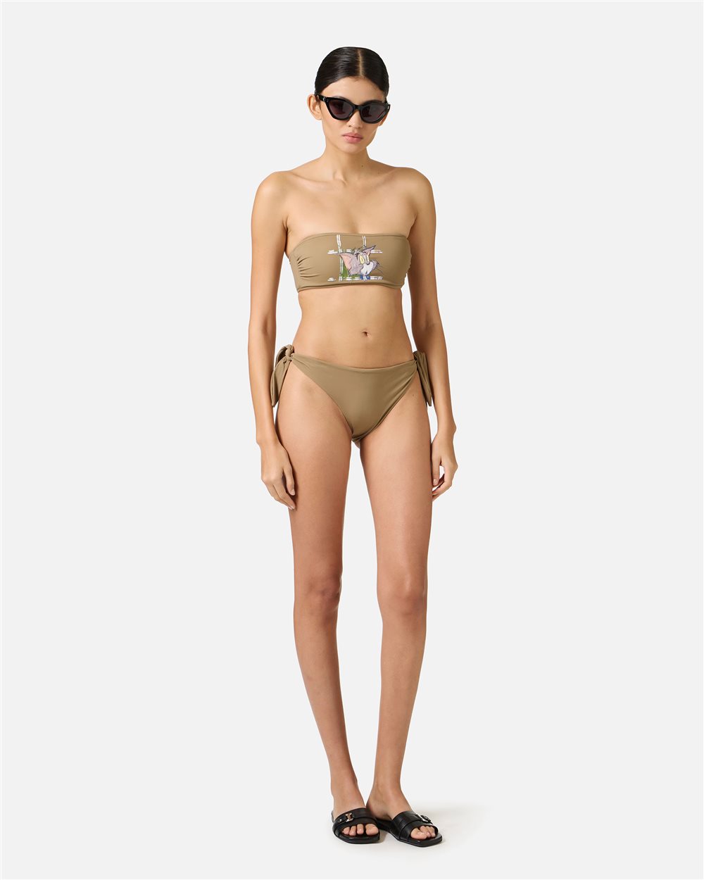 Slip color fango per costume da bagno con laccetti laterali - Iceberg - Official Website