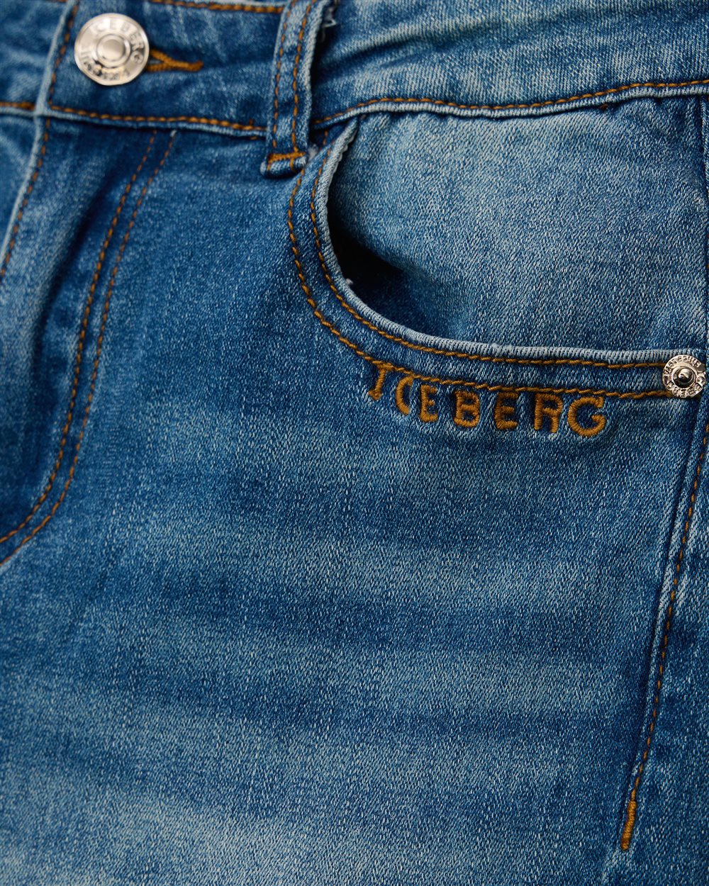 Jeans 5 tasche in blue indaco slavato - Iceberg - Official Website