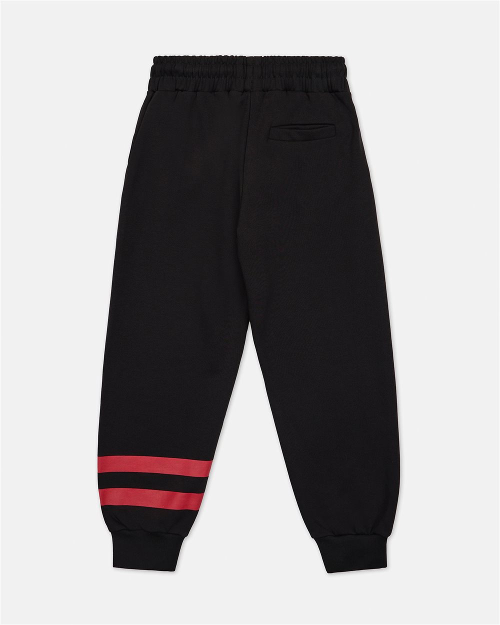 Jogger in felpa nero con doppia fascia rossa sulla caviglia sinistra - Iceberg - Official Website